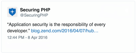 Zend: security is the responsibility of every developer